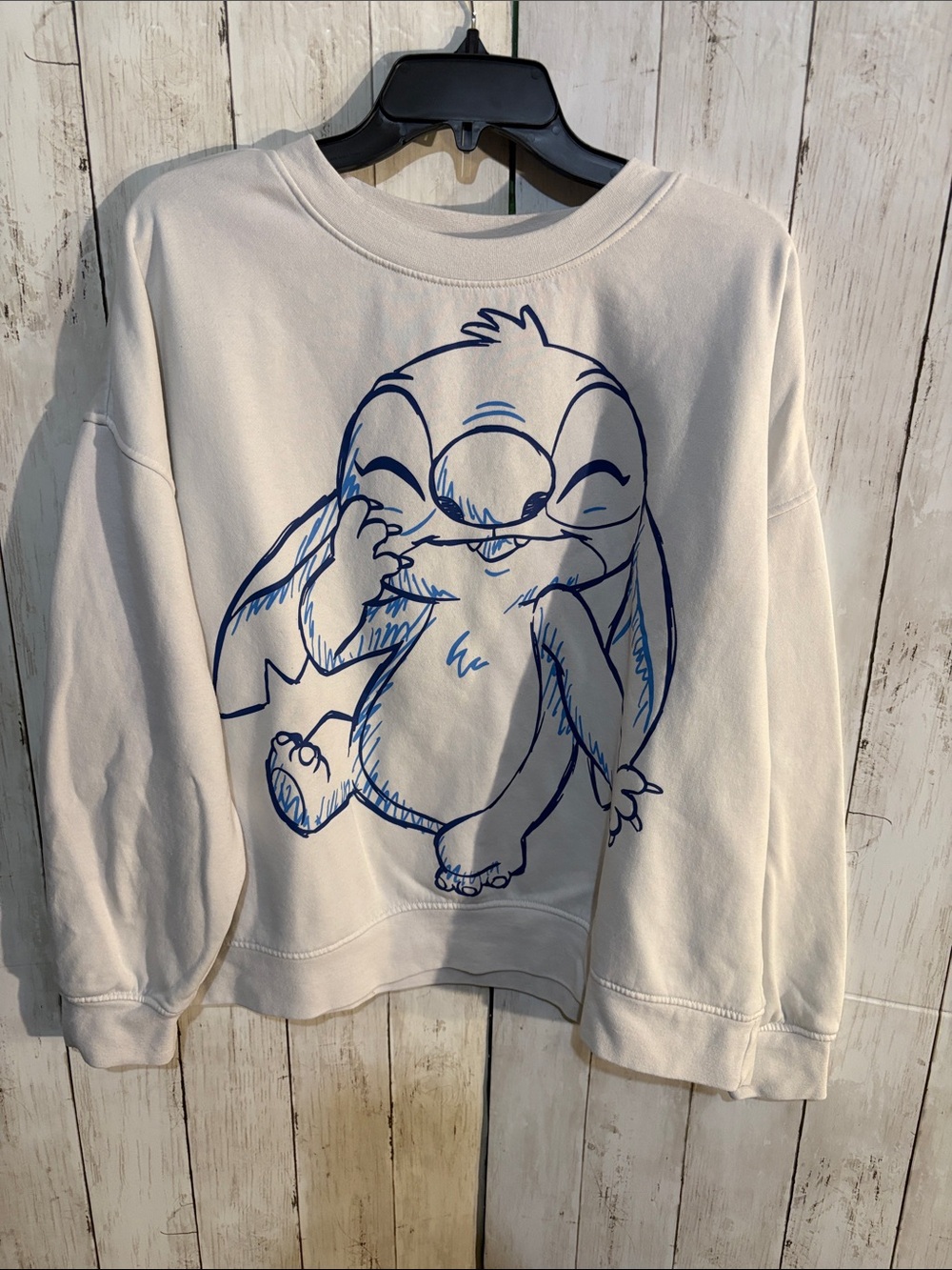 Primark Cream Sweatshirt with Blue Cartoon Sketch